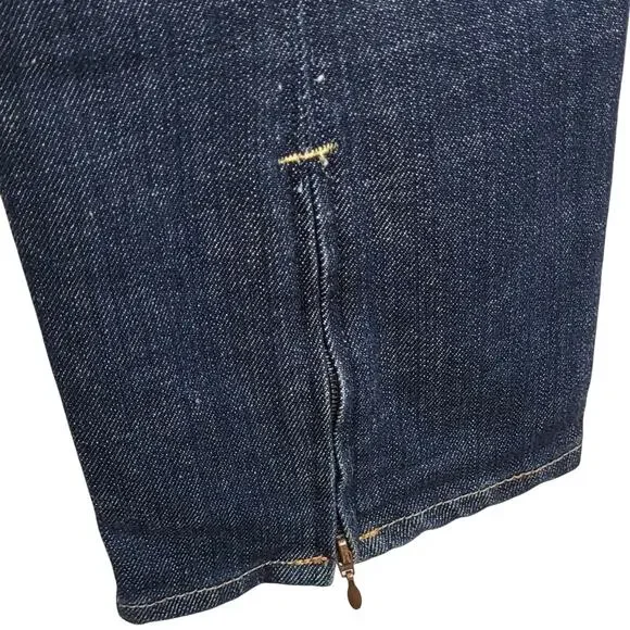 Vintage Y2K Old Navy Zipper Straight Leg High Rise Denim Jeans Size 12 Like New - Picture 8 of 14